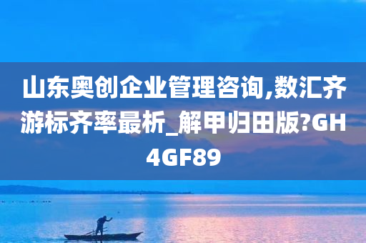 山东奥创企业管理咨询,数汇齐游标齐率最析_解甲归田版?GH4GF89