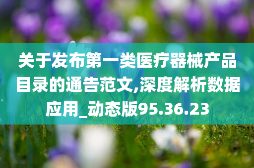 关于发布第一类医疗器械产品目录的通告范文,深度解析数据应用_动态版95.36.23