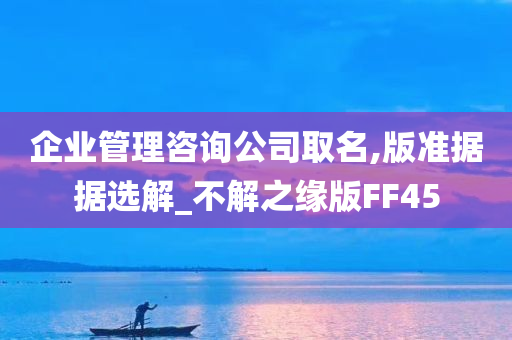 企业管理咨询公司取名,版准据据选解_不解之缘版FF45