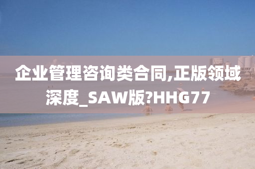 企业管理咨询类合同,正版领域深度_SAW版?HHG77