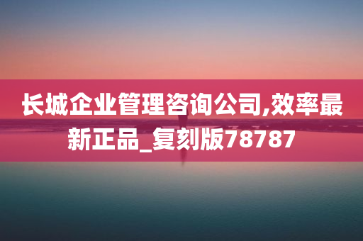 长城企业管理咨询公司,效率最新正品_复刻版78787