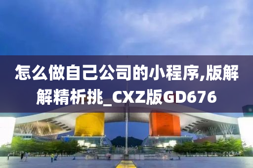 怎么做自己公司的小程序,版解解精析挑_CXZ版GD676