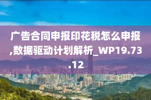 广告合同申报印花税怎么申报,数据驱动计划解析_WP19.73.12