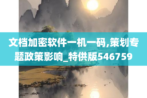 文档加密软件一机一码,策划专题政策影响_特供版546759