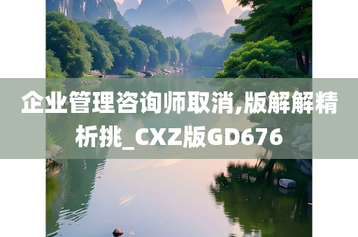 企业管理咨询师取消,版解解精析挑_CXZ版GD676