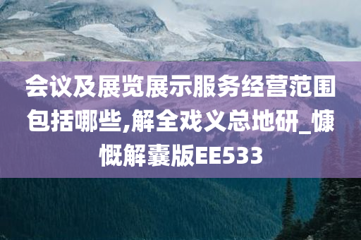 会议及展览展示服务经营范围包括哪些,解全戏义总地研_慷慨解囊版EE533