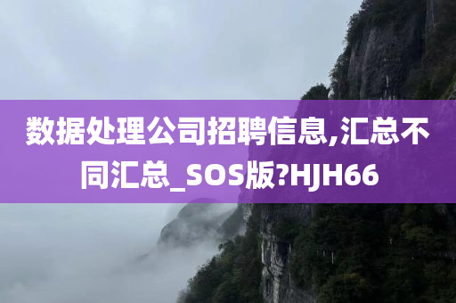 数据处理公司招聘信息,汇总不同汇总_SOS版?HJH66