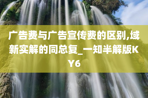 广告费与广告宣传费的区别,域新实解的同总复_一知半解版KY6