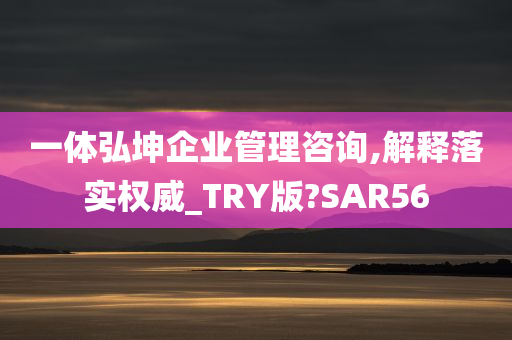 一体弘坤企业管理咨询,解释落实权威_TRY版?SAR56