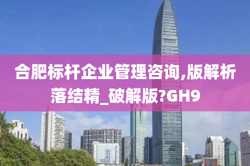 合肥标杆企业管理咨询,版解析落结精_破解版?GH9