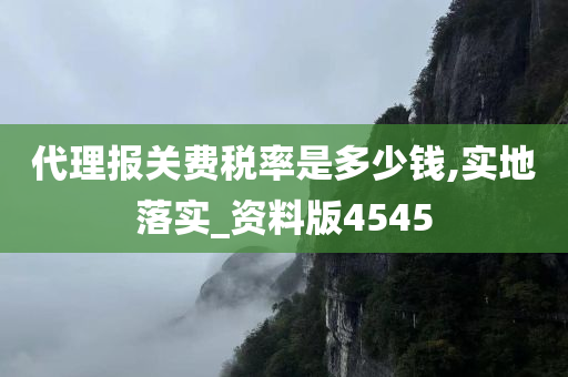 代理报关费税率是多少钱,实地落实_资料版4545