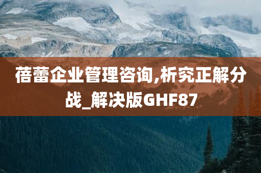 蓓蕾企业管理咨询,析究正解分战_解决版GHF87