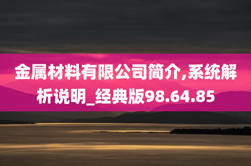 金属材料有限公司简介,系统解析说明_经典版98.64.85