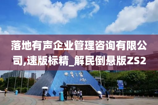 落地有声企业管理咨询有限公司,速版标精_解民倒悬版ZS2