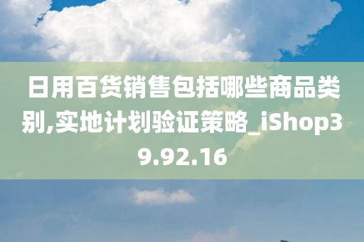 日用百货销售包括哪些商品类别,实地计划验证策略_iShop39.92.16