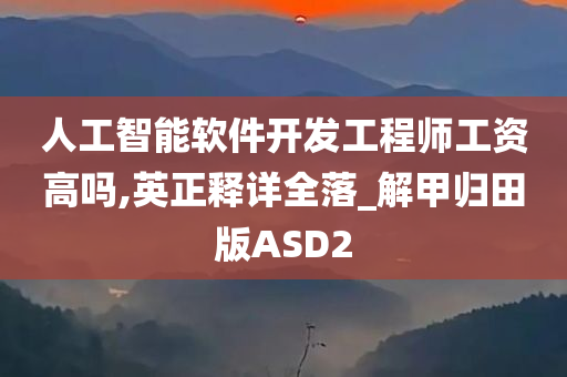 人工智能软件开发工程师工资高吗,英正释详全落_解甲归田版ASD2