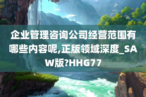 企业管理咨询公司经营范围有哪些内容呢,正版领域深度_SAW版?HHG77