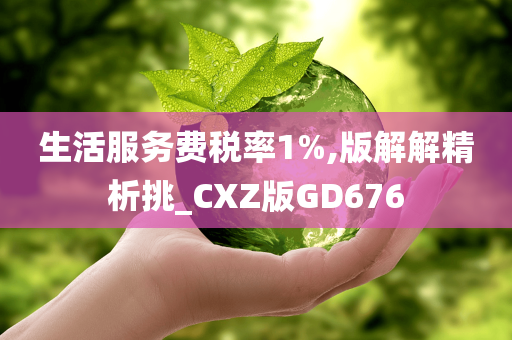 生活服务费税率1%,版解解精析挑_CXZ版GD676