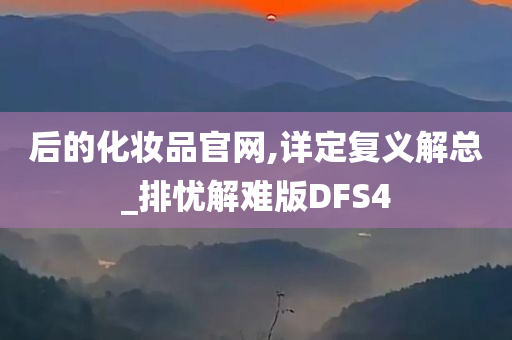 后的化妆品官网,详定复义解总_排忧解难版DFS4