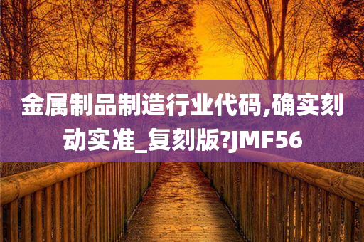 金属制品制造行业代码,确实刻动实准_复刻版?JMF56