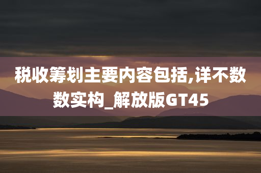 税收筹划主要内容包括,详不数数实构_解放版GT45