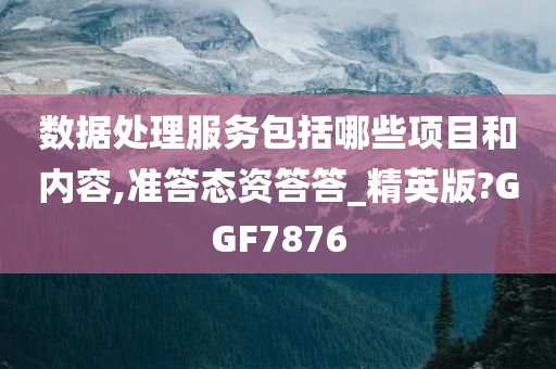 数据处理服务包括哪些项目和内容,准答态资答答_精英版?GGF7876