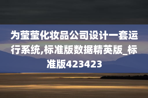 为莹莹化妆品公司设计一套运行系统,标准版数据精英版_标准版423423