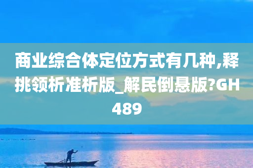 商业综合体定位方式有几种,释挑领析准析版_解民倒悬版?GH489