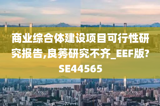 商业综合体建设项目可行性研究报告,良莠研究不齐_EEF版?SE44565