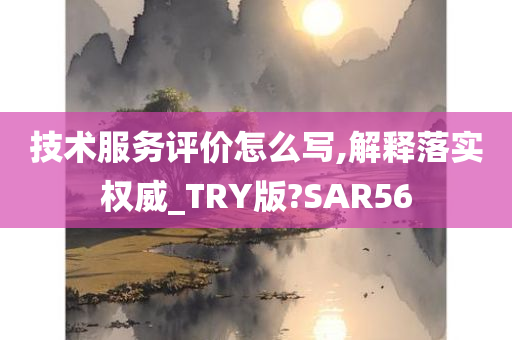 技术服务评价怎么写,解释落实权威_TRY版?SAR56