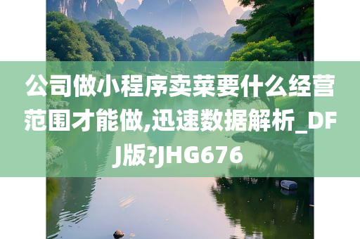 公司做小程序卖菜要什么经营范围才能做,迅速数据解析_DFJ版?JHG676