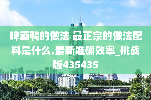 啤酒鸭的做法 最正宗的做法配料是什么,最新准确效率_挑战版435435