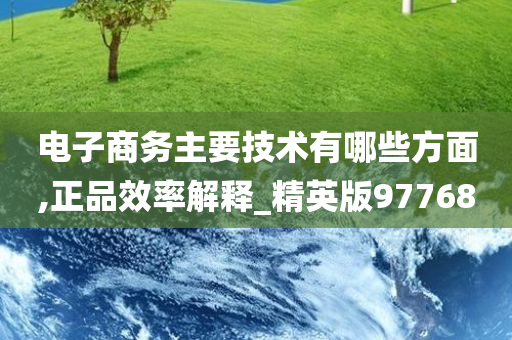 电子商务主要技术有哪些方面,正品效率解释_精英版97768