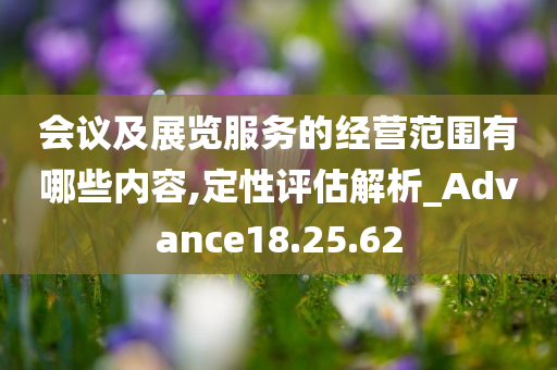 会议及展览服务的经营范围有哪些内容,定性评估解析_Advance18.25.62