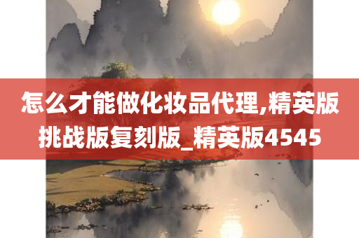 怎么才能做化妆品代理,精英版挑战版复刻版_精英版4545