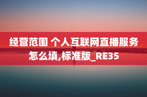 经营范围 个人互联网直播服务怎么填,标准版_RE35