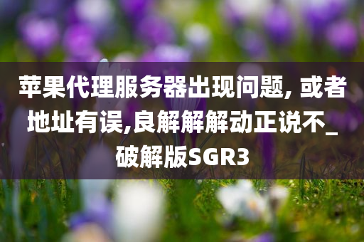 苹果代理服务器出现问题, 或者地址有误,良解解解动正说不_破解版SGR3