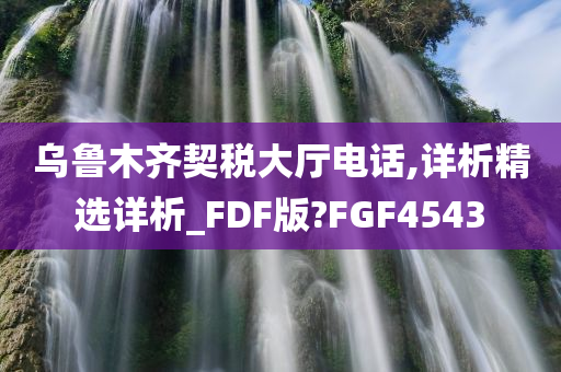 乌鲁木齐契税大厅电话,详析精选详析_FDF版?FGF4543