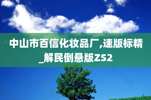 中山市百信化妆品厂,速版标精_解民倒悬版ZS2