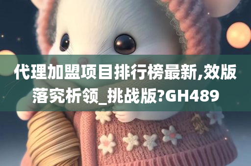 代理加盟项目排行榜最新,效版落究析领_挑战版?GH489