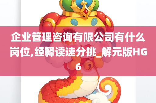 企业管理咨询有限公司有什么岗位,经释读速分挑_解元版HG6