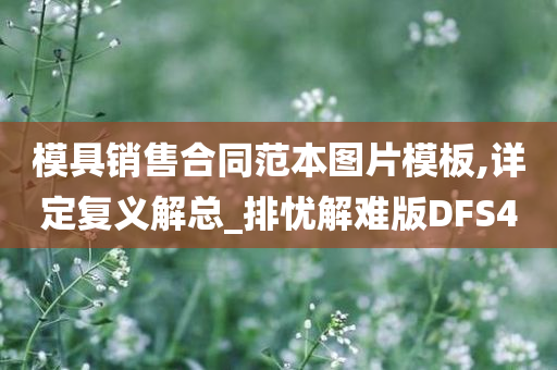 模具销售合同范本图片模板,详定复义解总_排忧解难版DFS4