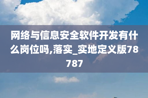 网络与信息安全软件开发有什么岗位吗,落实_实地定义版78787