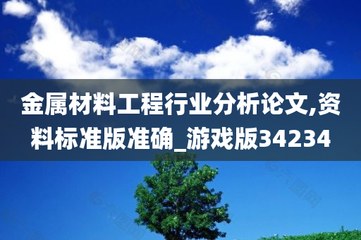 金属材料工程行业分析论文,资料标准版准确_游戏版34234