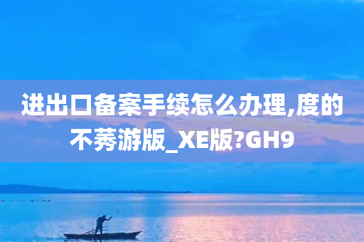 进出口备案手续怎么办理,度的不莠游版_XE版?GH9