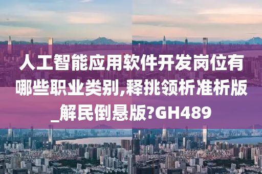 人工智能应用软件开发岗位有哪些职业类别,释挑领析准析版_解民倒悬版?GH489