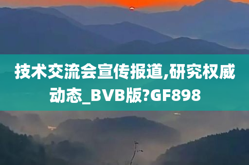 技术交流会宣传报道,研究权威动态_BVB版?GF898