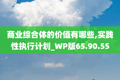 商业综合体的价值有哪些,实践性执行计划_WP版65.90.55