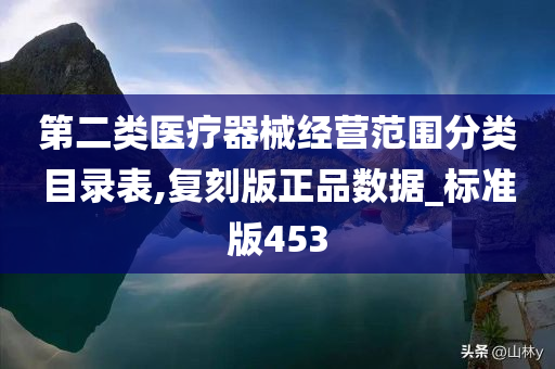 第二类医疗器械经营范围分类目录表,复刻版正品数据_标准版453