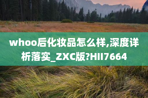 whoo后化妆品怎么样,深度详析落实_ZXC版?HII7664